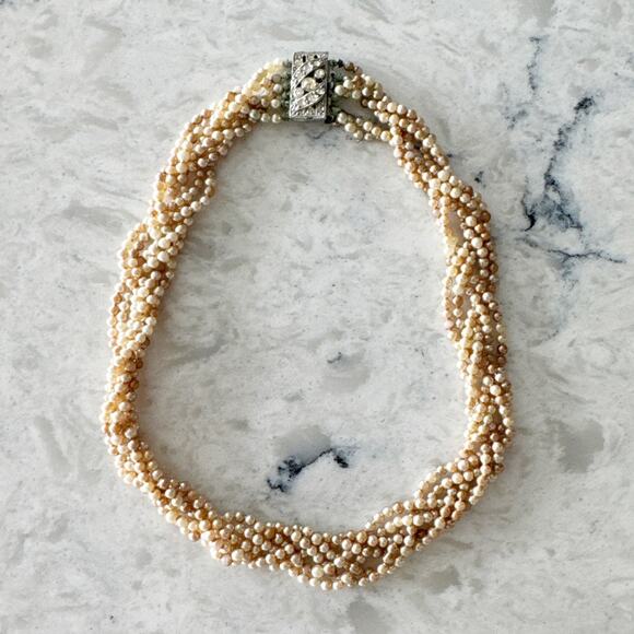 Vintage Multi Strand Pearl Necklace - Picture 1 of 11